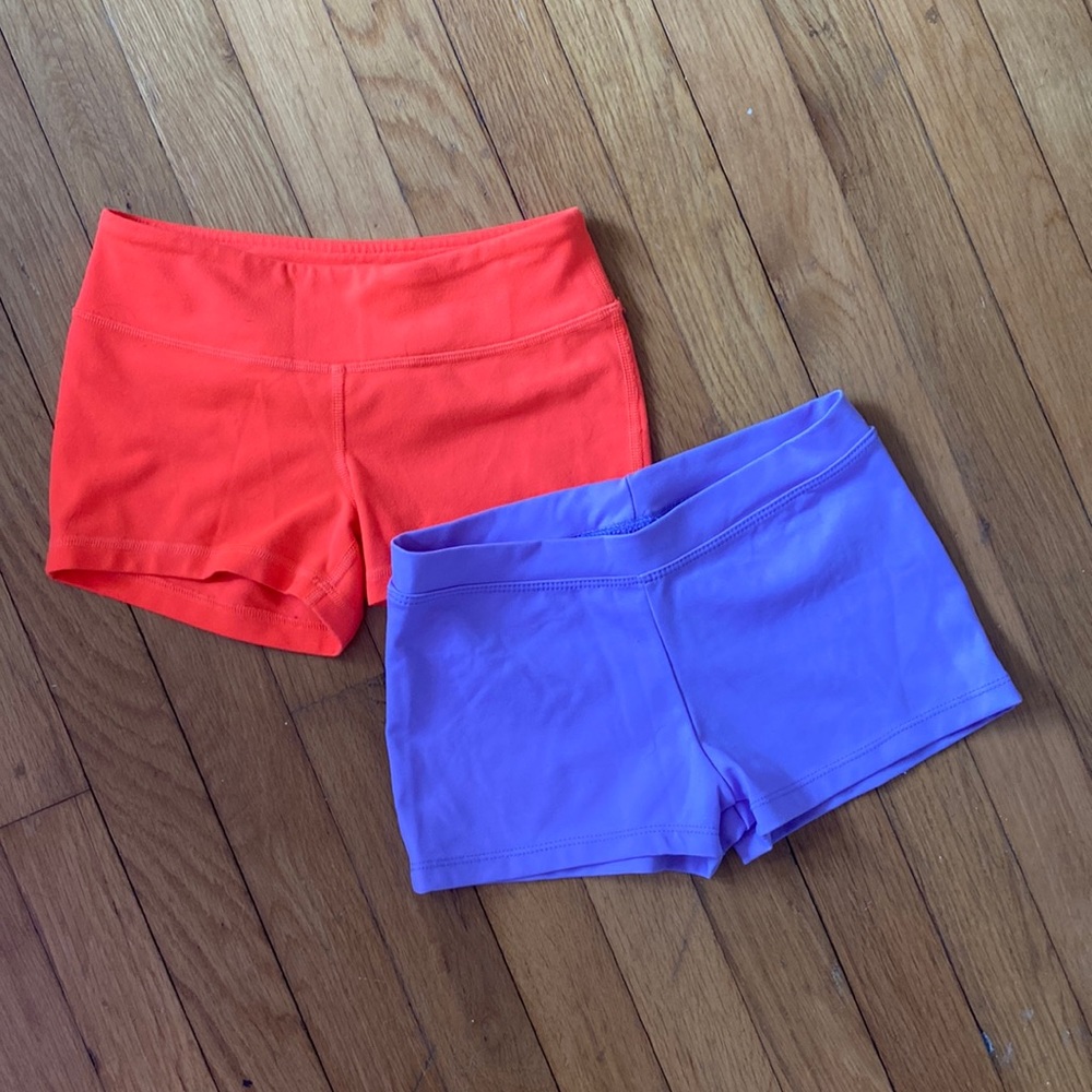 Ivivva & Capezio dance shorts size 10 orange & purple